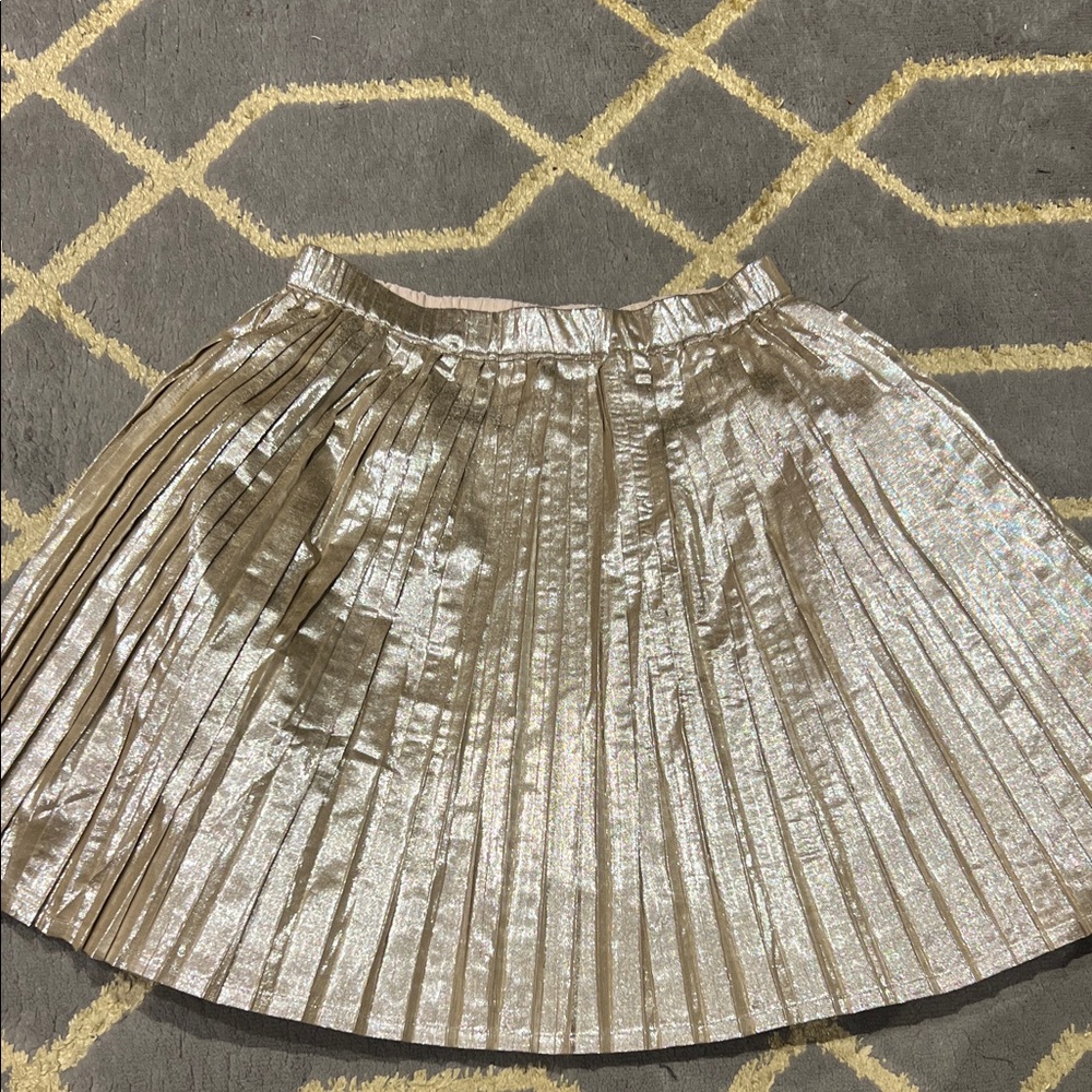 Mini Boden Shimmering Gold A-Line Skirt